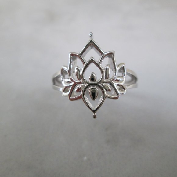 Lotus Flower Ring>925 Lotus Blossom Ring,Sterling Lotus Flower Ring,925 Sterling - Picture 6 of 6